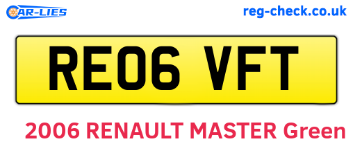 RE06VFT are the vehicle registration plates.