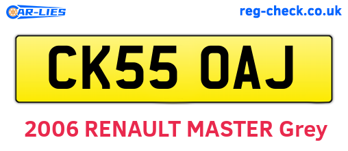 CK55OAJ are the vehicle registration plates.