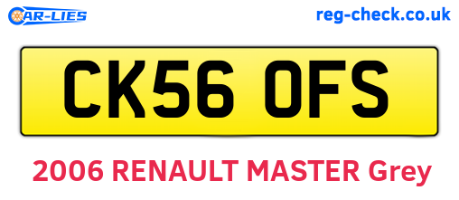 CK56OFS are the vehicle registration plates.