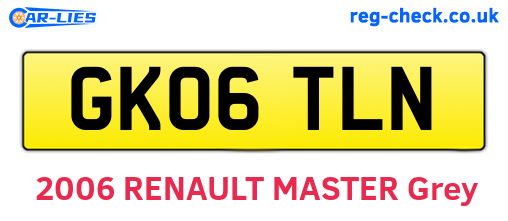 GK06TLN are the vehicle registration plates.