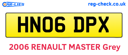 HN06DPX are the vehicle registration plates.