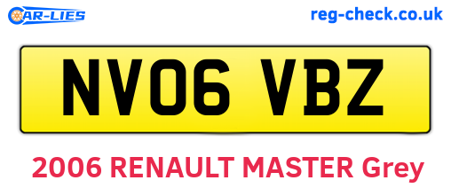 NV06VBZ are the vehicle registration plates.