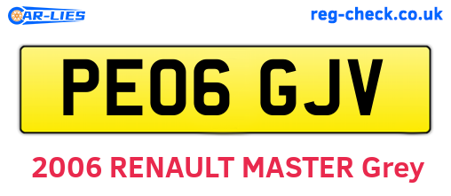 PE06GJV are the vehicle registration plates.