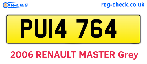 PUI4764 are the vehicle registration plates.