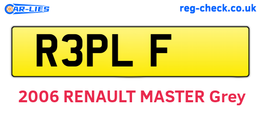 R3PLF are the vehicle registration plates.