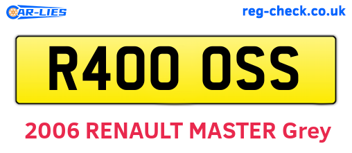 R400OSS are the vehicle registration plates.
