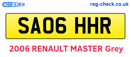 SA06HHR are the vehicle registration plates.