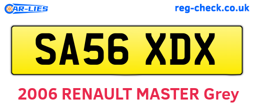 SA56XDX are the vehicle registration plates.