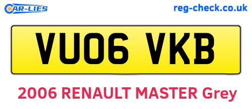 VU06VKB are the vehicle registration plates.