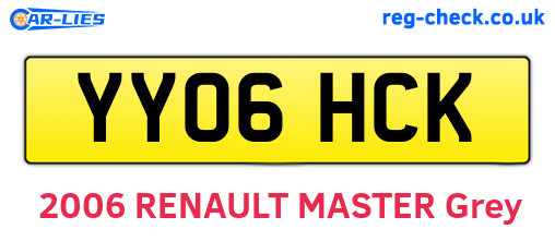 YY06HCK are the vehicle registration plates.