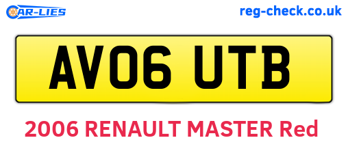 AV06UTB are the vehicle registration plates.