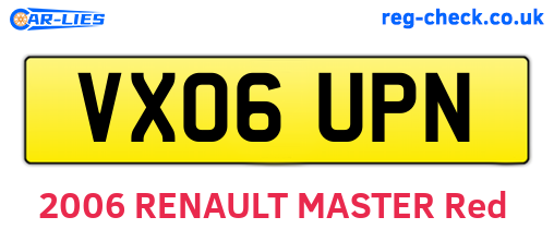 VX06UPN are the vehicle registration plates.