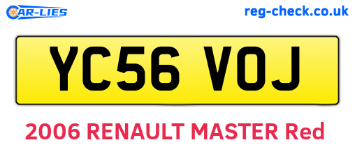YC56VOJ are the vehicle registration plates.