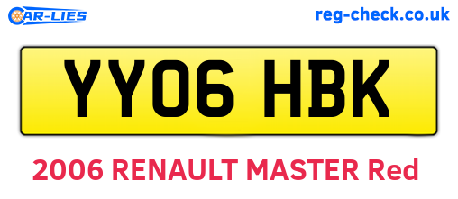 YY06HBK are the vehicle registration plates.