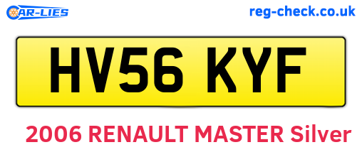 HV56KYF are the vehicle registration plates.