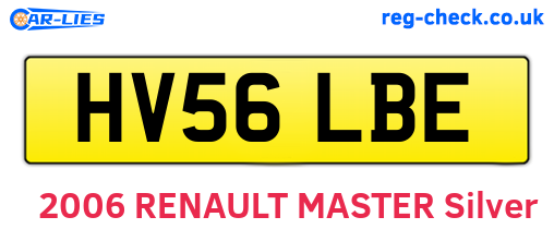 HV56LBE are the vehicle registration plates.