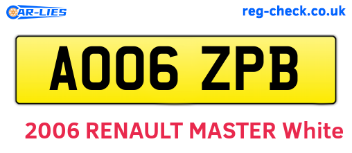 AO06ZPB are the vehicle registration plates.