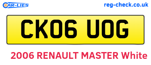 CK06UOG are the vehicle registration plates.