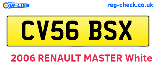 CV56BSX are the vehicle registration plates.