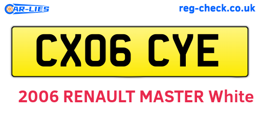 CX06CYE are the vehicle registration plates.