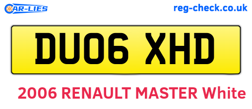 DU06XHD are the vehicle registration plates.