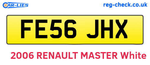 FE56JHX are the vehicle registration plates.