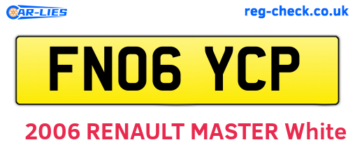 FN06YCP are the vehicle registration plates.