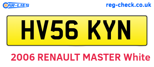HV56KYN are the vehicle registration plates.