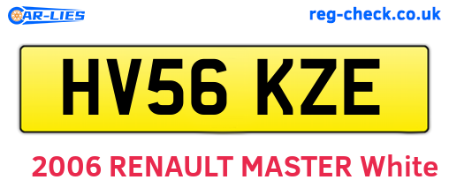 HV56KZE are the vehicle registration plates.