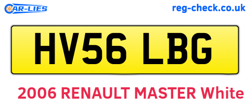 HV56LBG are the vehicle registration plates.