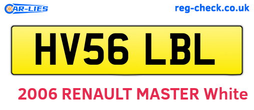 HV56LBL are the vehicle registration plates.