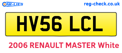 HV56LCL are the vehicle registration plates.