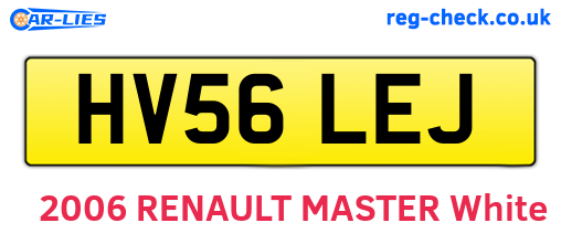 HV56LEJ are the vehicle registration plates.