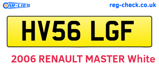HV56LGF are the vehicle registration plates.
