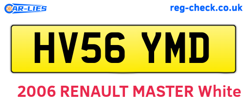 HV56YMD are the vehicle registration plates.