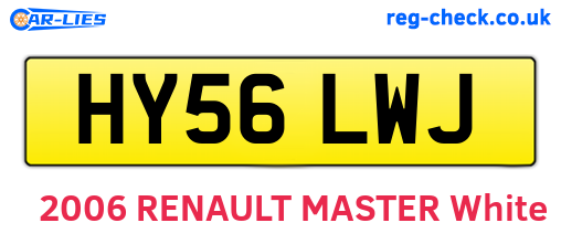HY56LWJ are the vehicle registration plates.