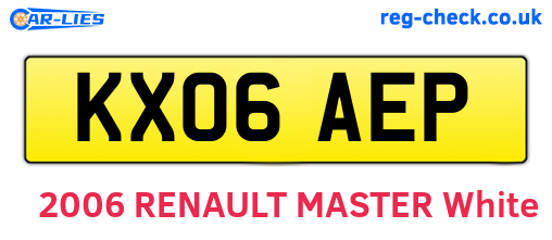KX06AEP are the vehicle registration plates.