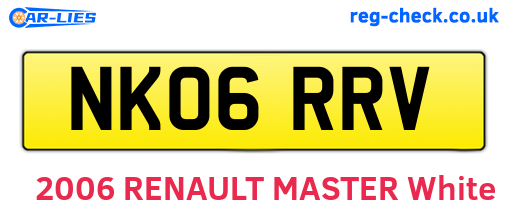 NK06RRV are the vehicle registration plates.