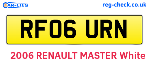 RF06URN are the vehicle registration plates.