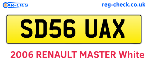 SD56UAX are the vehicle registration plates.