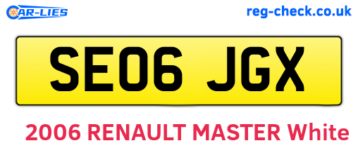 SE06JGX are the vehicle registration plates.