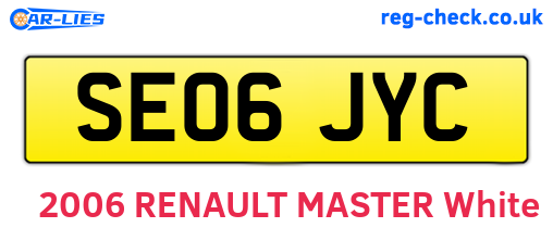 SE06JYC are the vehicle registration plates.