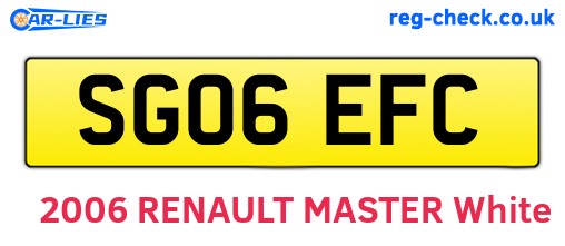 SG06EFC are the vehicle registration plates.