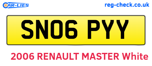 SN06PYY are the vehicle registration plates.