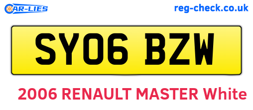 SY06BZW are the vehicle registration plates.