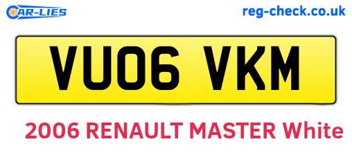 VU06VKM are the vehicle registration plates.