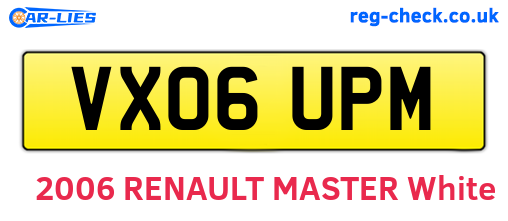 VX06UPM are the vehicle registration plates.