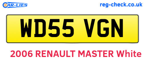 WD55VGN are the vehicle registration plates.