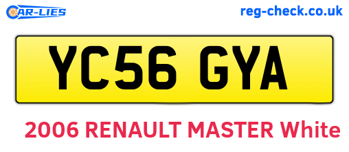 YC56GYA are the vehicle registration plates.