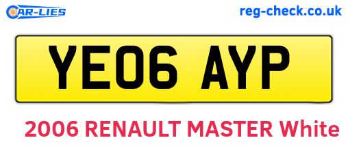 YE06AYP are the vehicle registration plates.